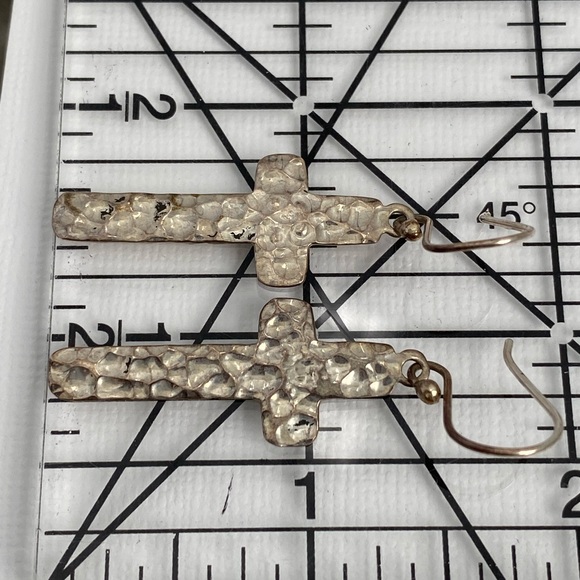 Sterling Silver Cross Earrings - Picture 6 of 8